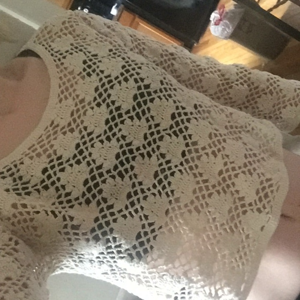 Cream knit top